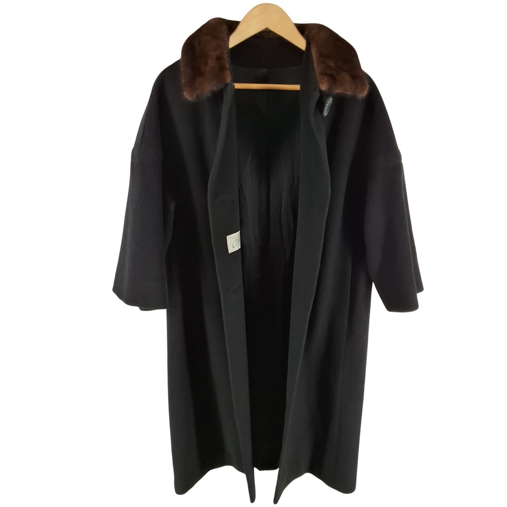 Vintage Ardoni California Wool Coat Mink Fur Collar ILGWU Union Made 60s M - Picture 7 of 7